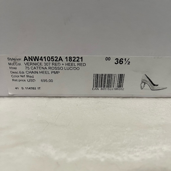 JW ANDERSON Red Chain Heel Pumps Size 36.5 EU BNWB - Picture 5 of 5